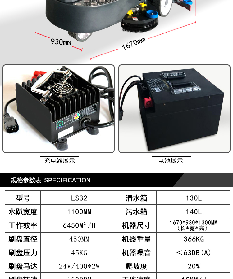 LISHI駕駛式洗地機價(jià)格 理仕駕駛式掃地機.LS32洗地機(圖9)