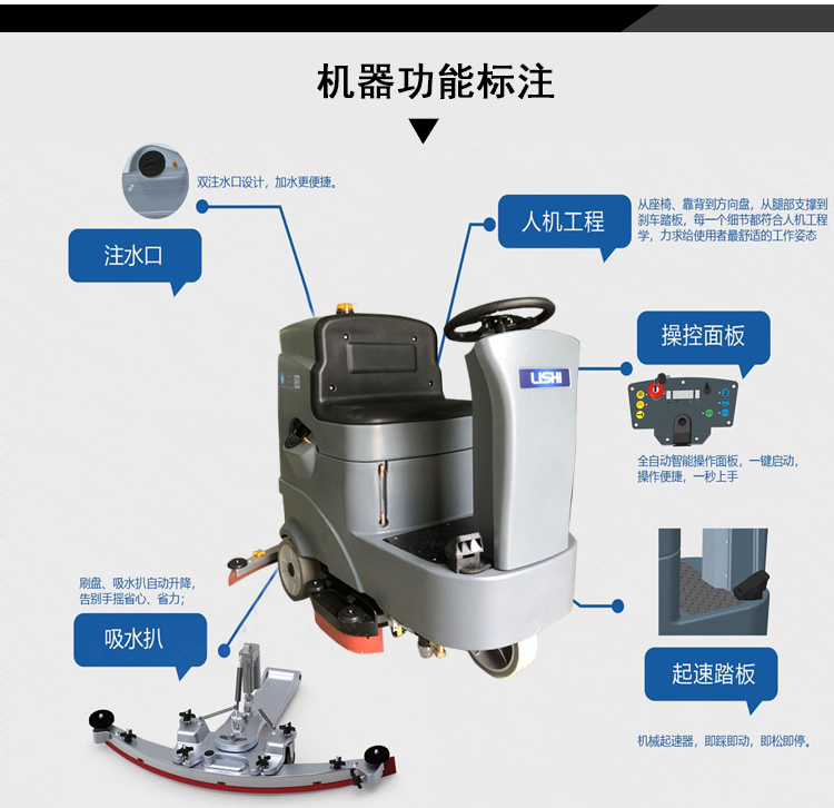 商用洗地機 鋰電池駕駛式洗地機,工業(yè)洗地機(圖10)